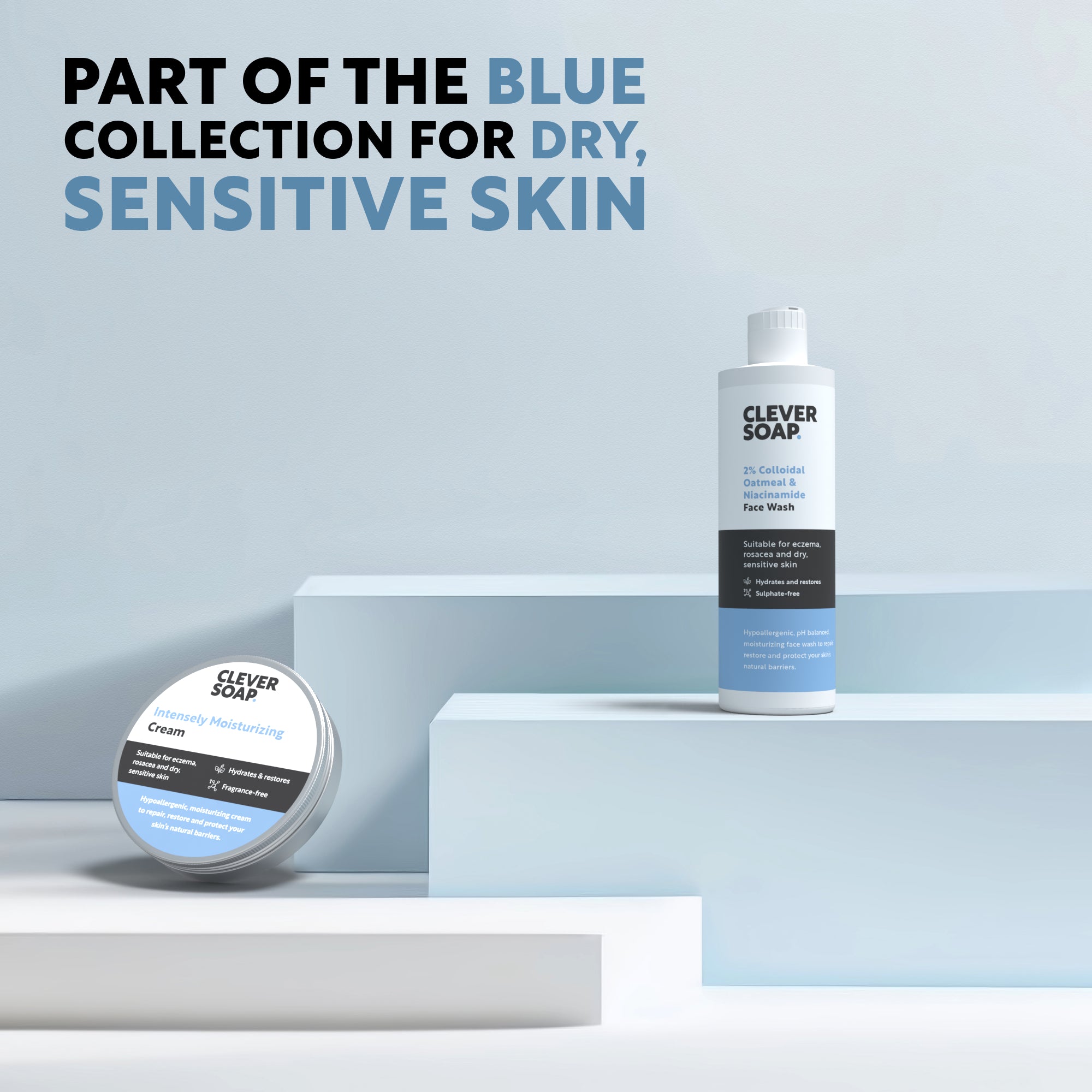 clever soap sensitive skin collection blue